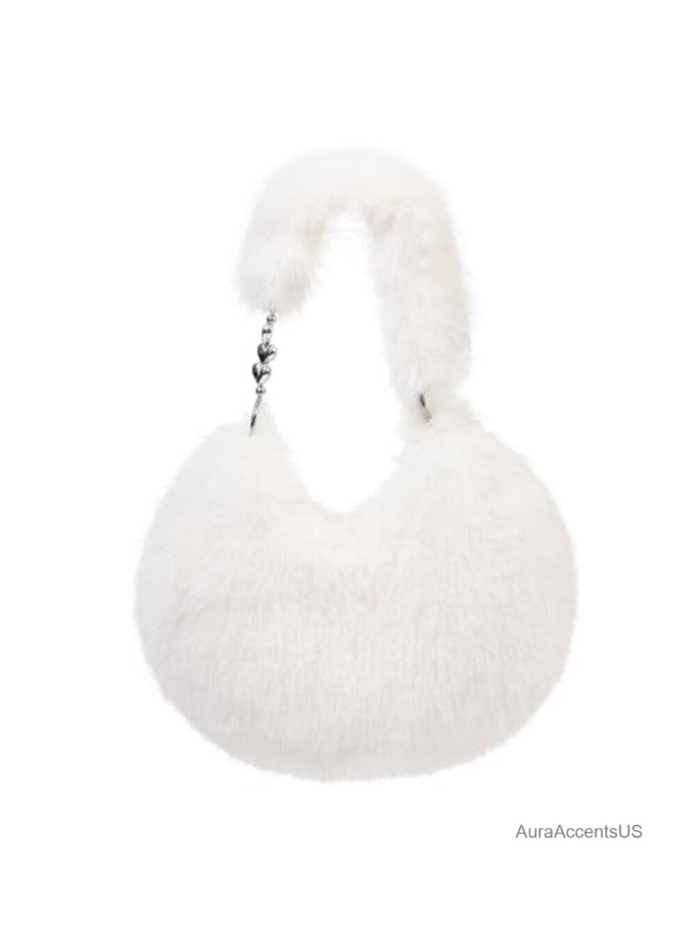 Faux Fur Plush Shoulder Bag Fuzzy Hobo Handbag Y2K Cute Purse